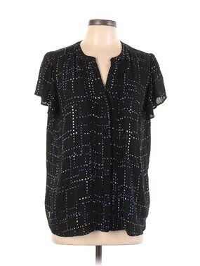 Ann Taylor Factory Women's Black/Blue/White Size L Blouse
